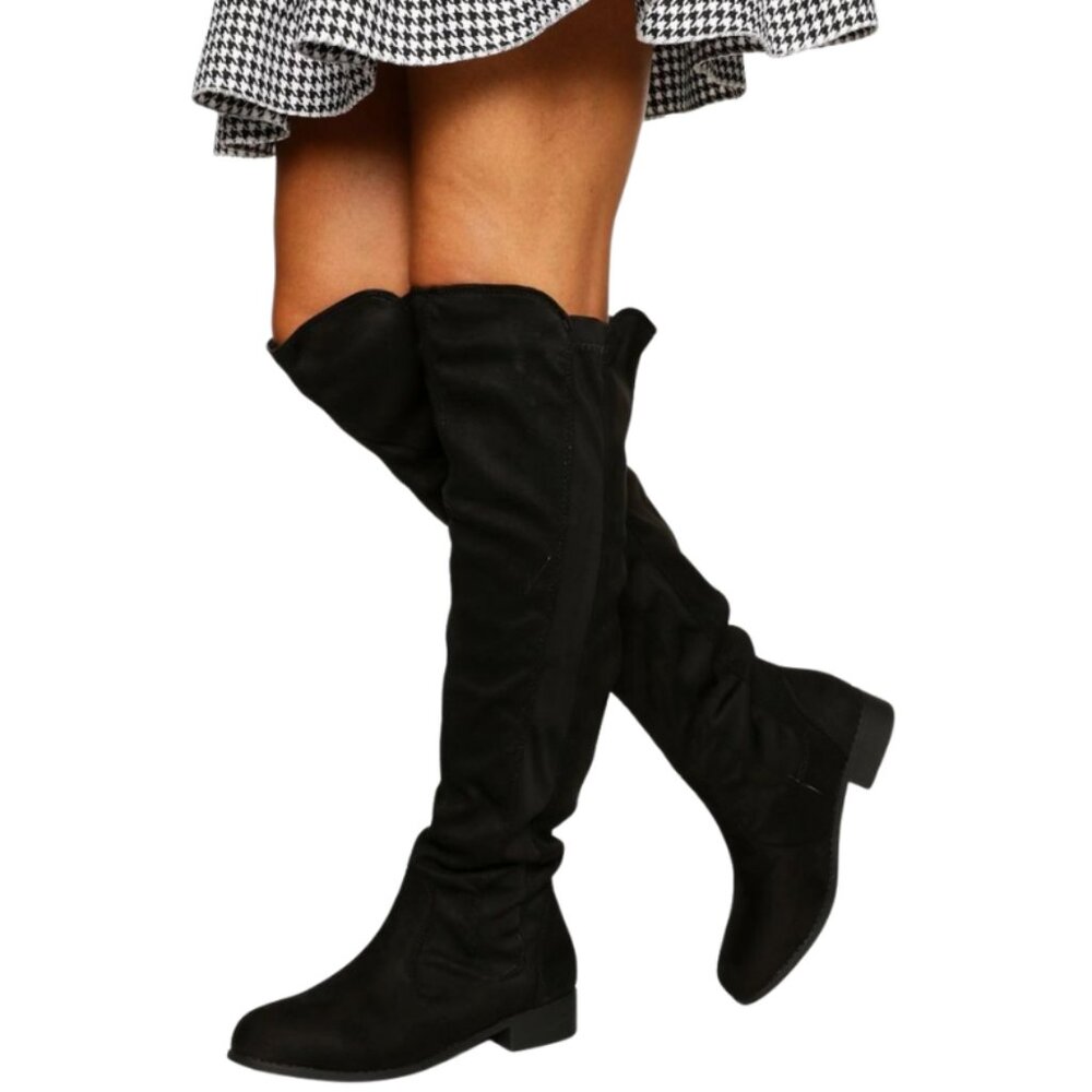 Oksana Over The Knee Boots in Black